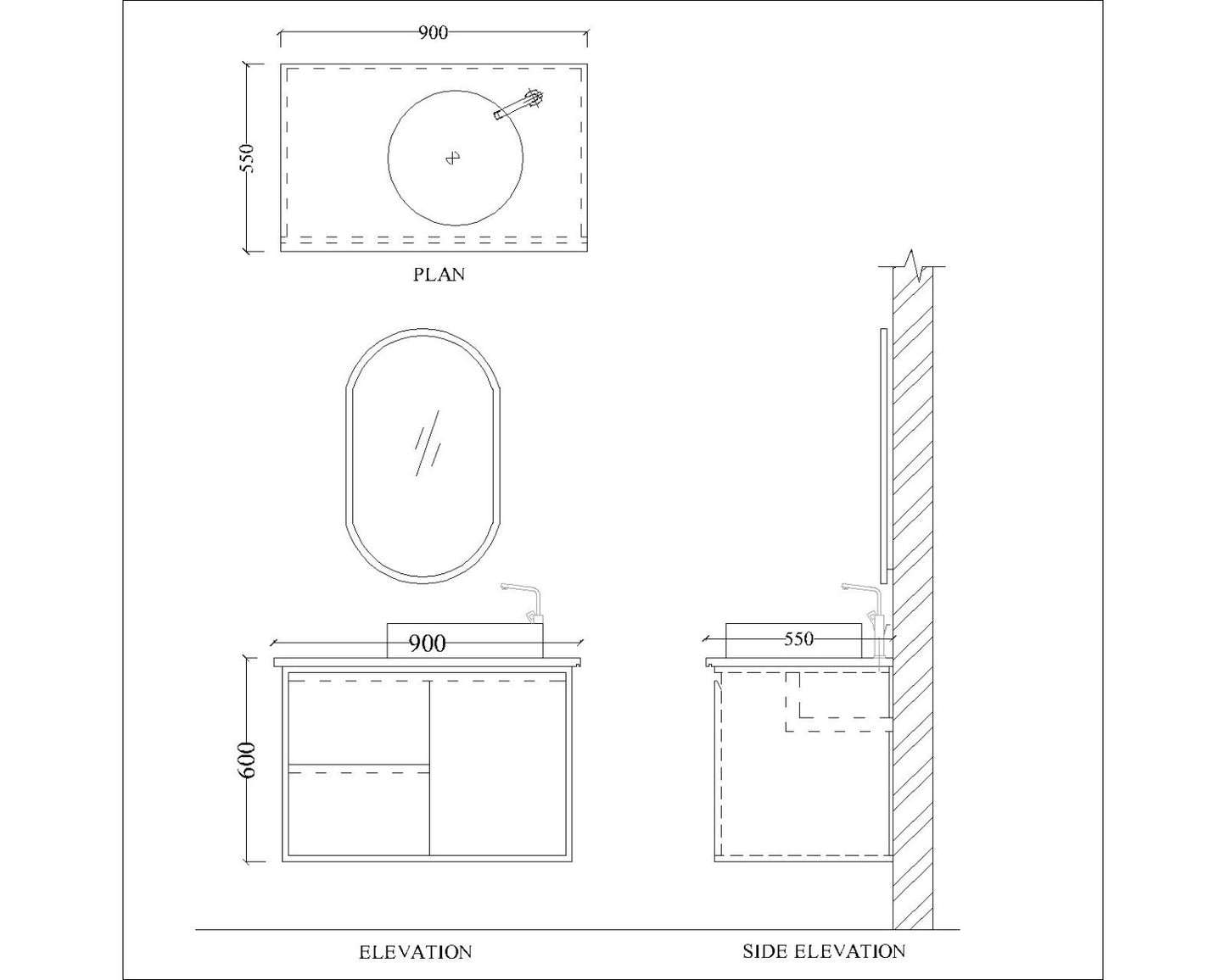 Vanity, Grey Vanity, Vanity with Marble Top, Vanity with shutter, Vanity with Drawer, Vanity -EL-243