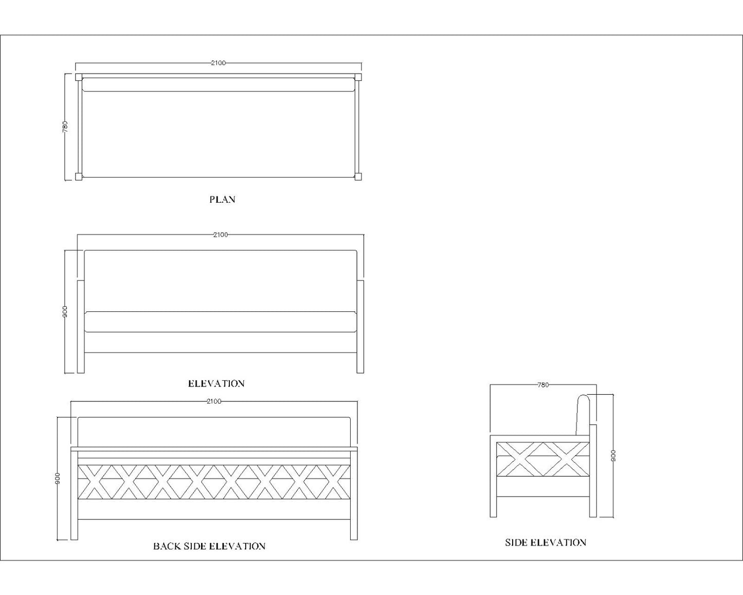 3 Seater Sofa, Solid Wood Sofa, Sofa For Living Room, White & Blue Color Sofa, Sofa with Blue Fabric, 3 Seater Sofa - EL- 4055