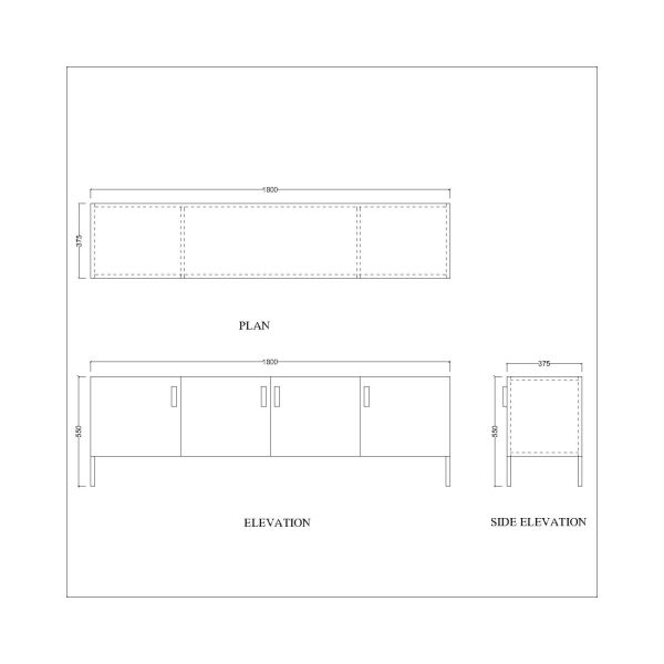 Entertainment Unit, Wood & White Color Entertainment Unit, Entertainment Unit for Living & Bedroom Area, Entertainment Unit with Shutter, Entertainment Unit - EL - 10012