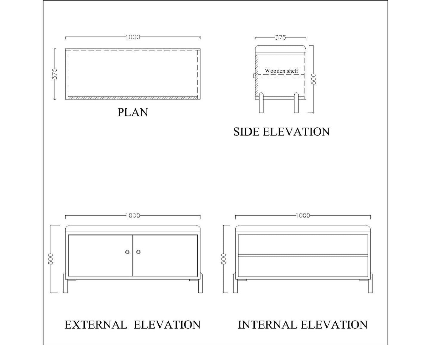 Scandinavian Style White Shoe Bench with Black Cushion and Gold Legs, EL-2005
