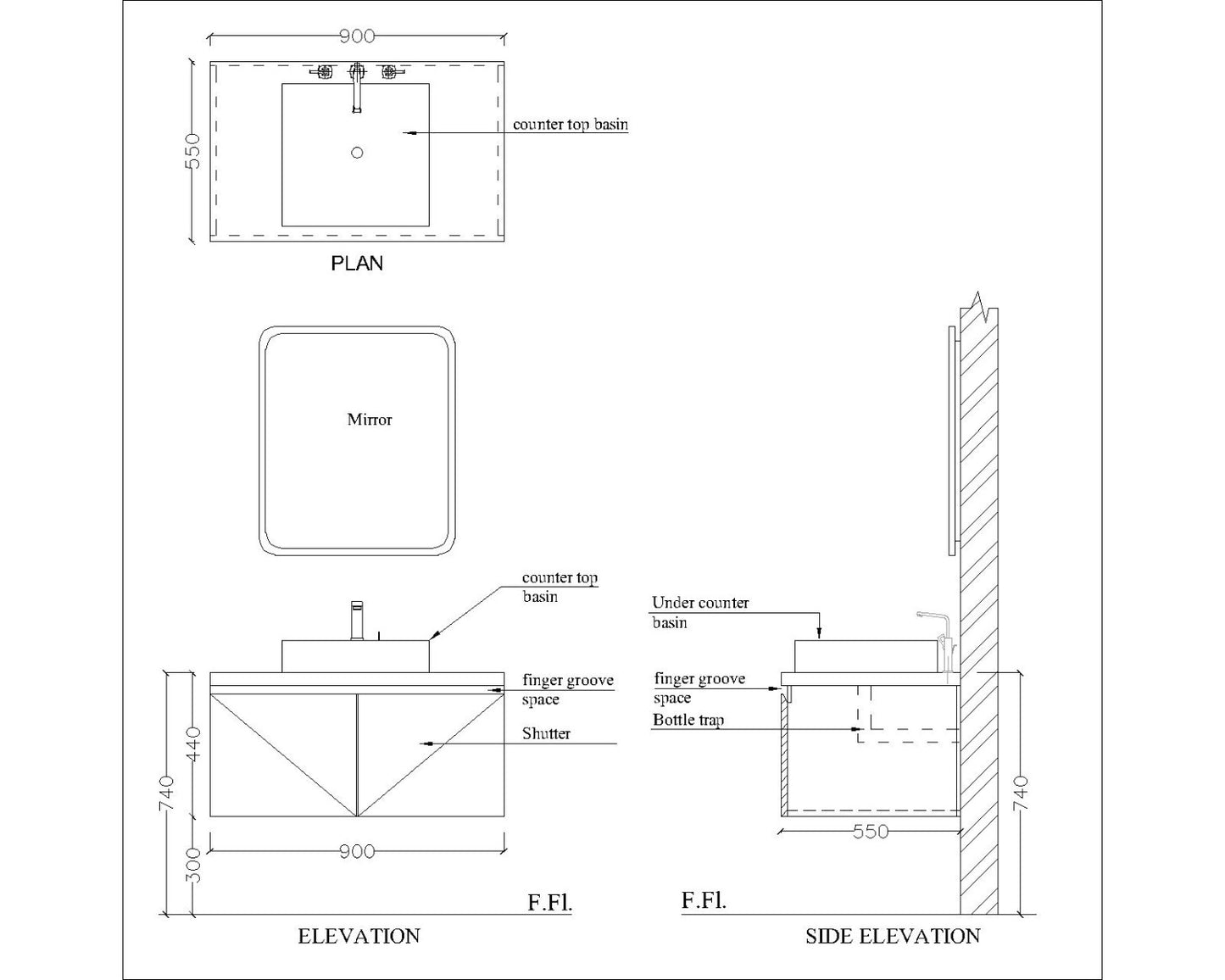 Vanity/Water Resistant Vanity in PU matte/semi gloss waterproof paint finish,Bathroom Vanity in water resistant finish,bathroom wall hanging unit with PU matte/semi gloss waterproof paint finish-EL238