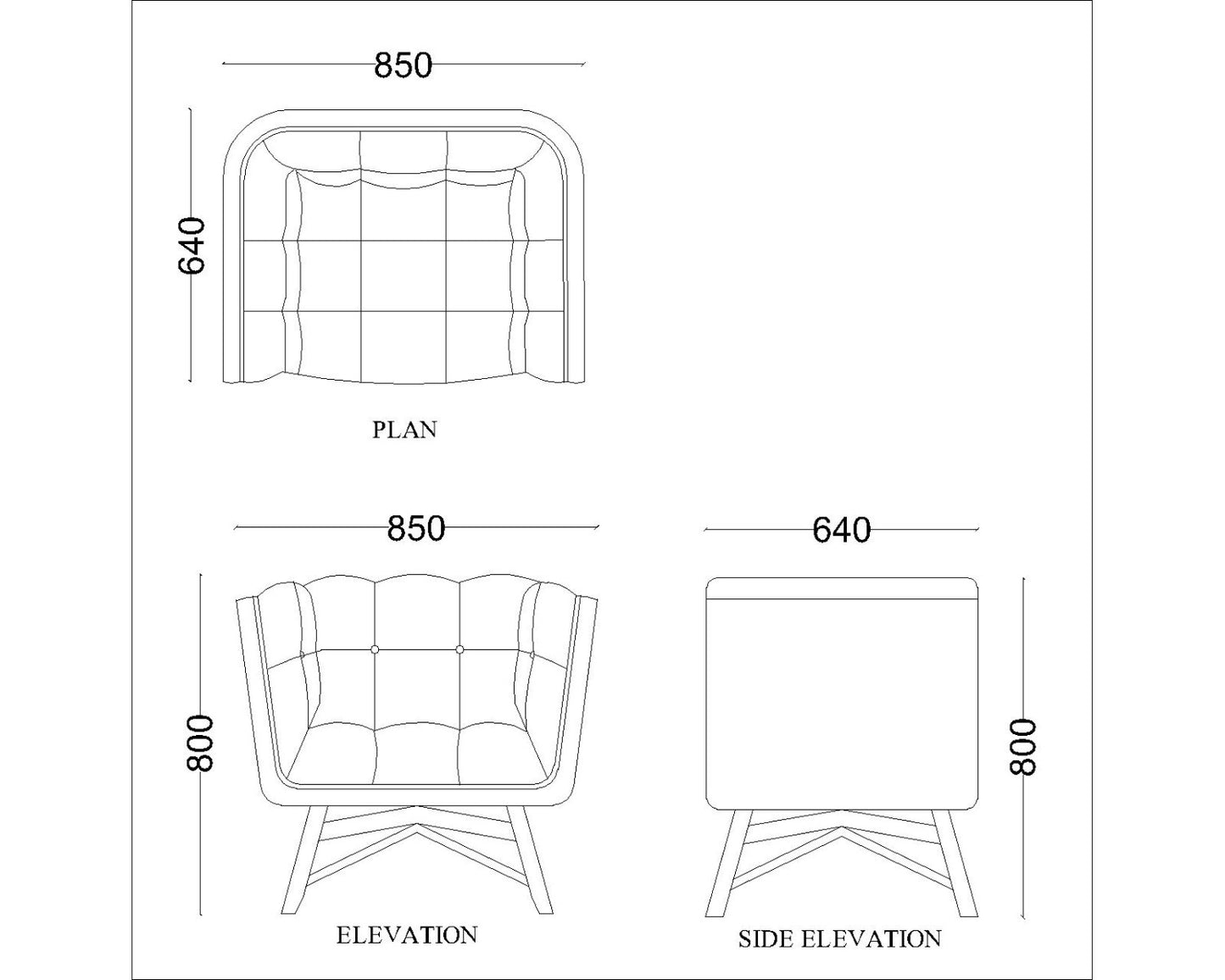 1 seater sofa chair with wooden legs heavy cushioning in suede fabric, accent sofa chair for living/office/foyer area, 1 seater sofa chair-EL3006