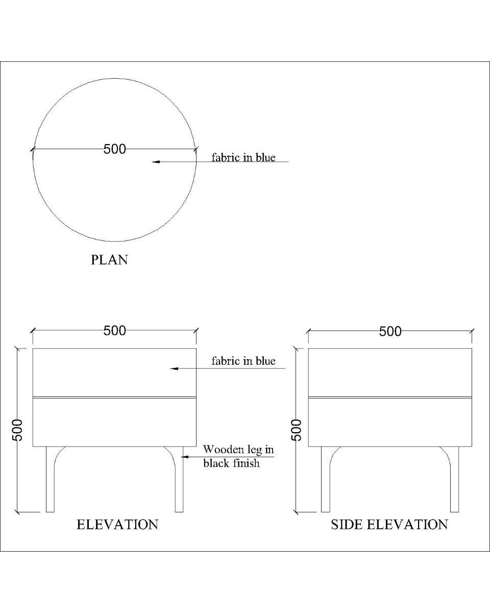 Setti for seating in solid colour finish with black legs, setti for living/bedroom area,floor mounted seating-EL477