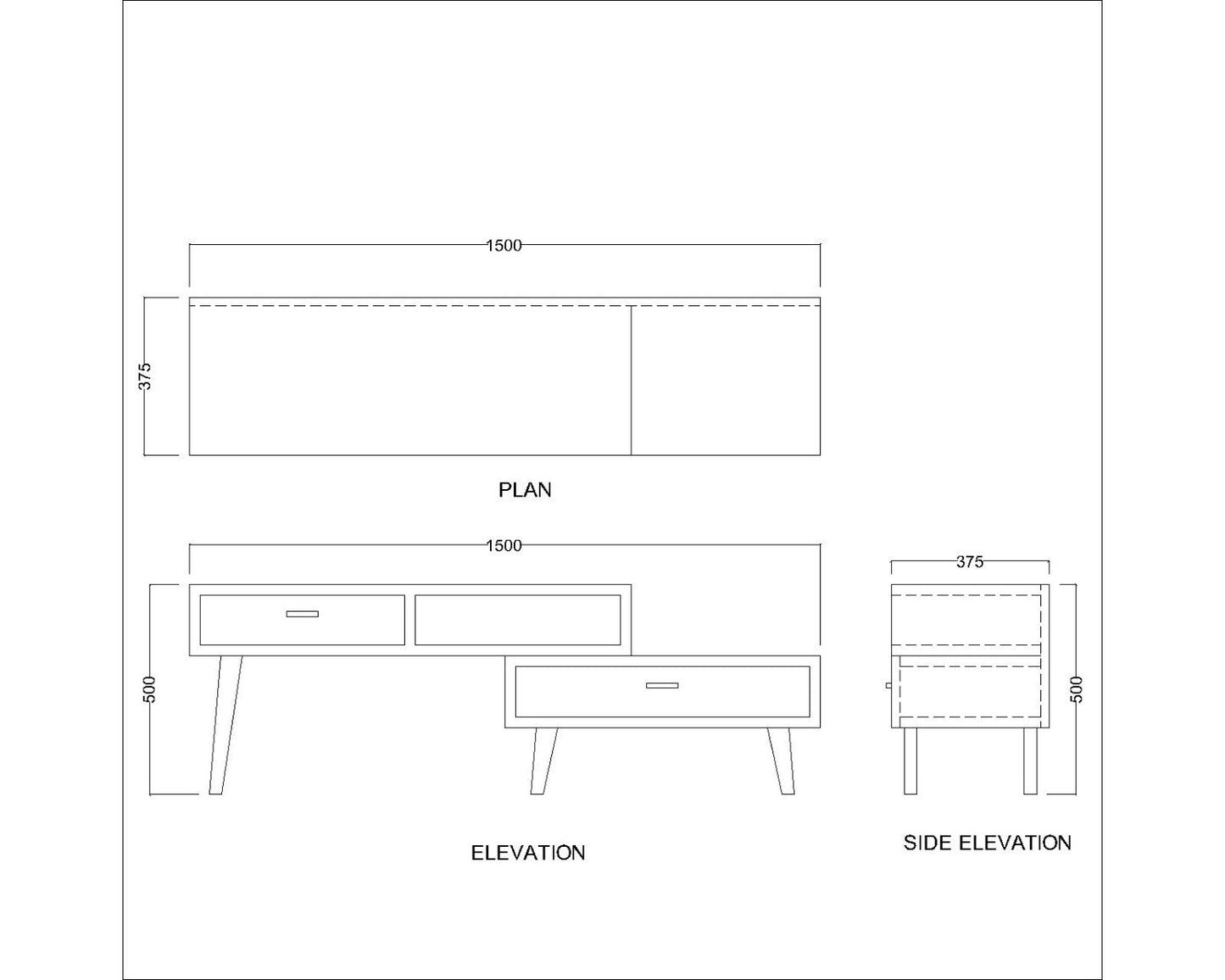 Entertainment Unit, Solid Wood Entertainment Unit, Brown Color Entertainment Unit , Entertainment Unit with Drawer, Entertainment Unit with Open Shelf, Entertainment Unit- IM- 10032