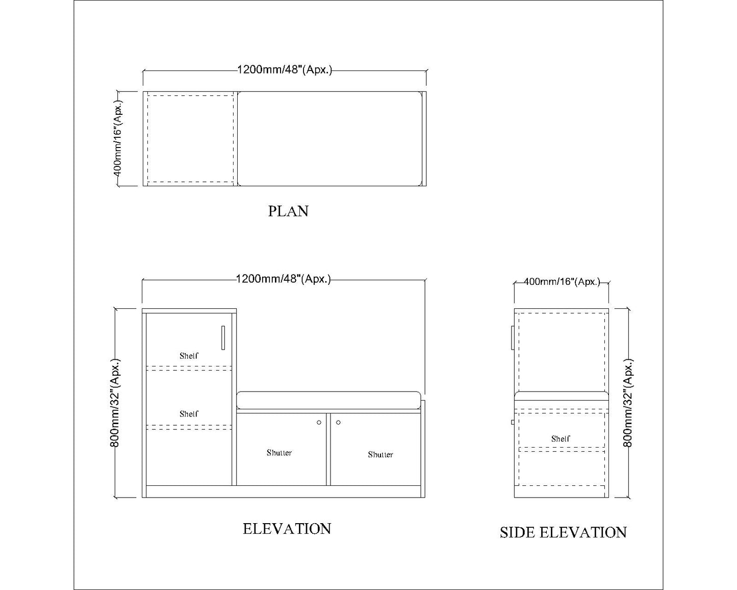 Natural Oak Finish Shoe Cabinet with Seating Bench, Dual Door Storage & Cushioned Top – IM-10093