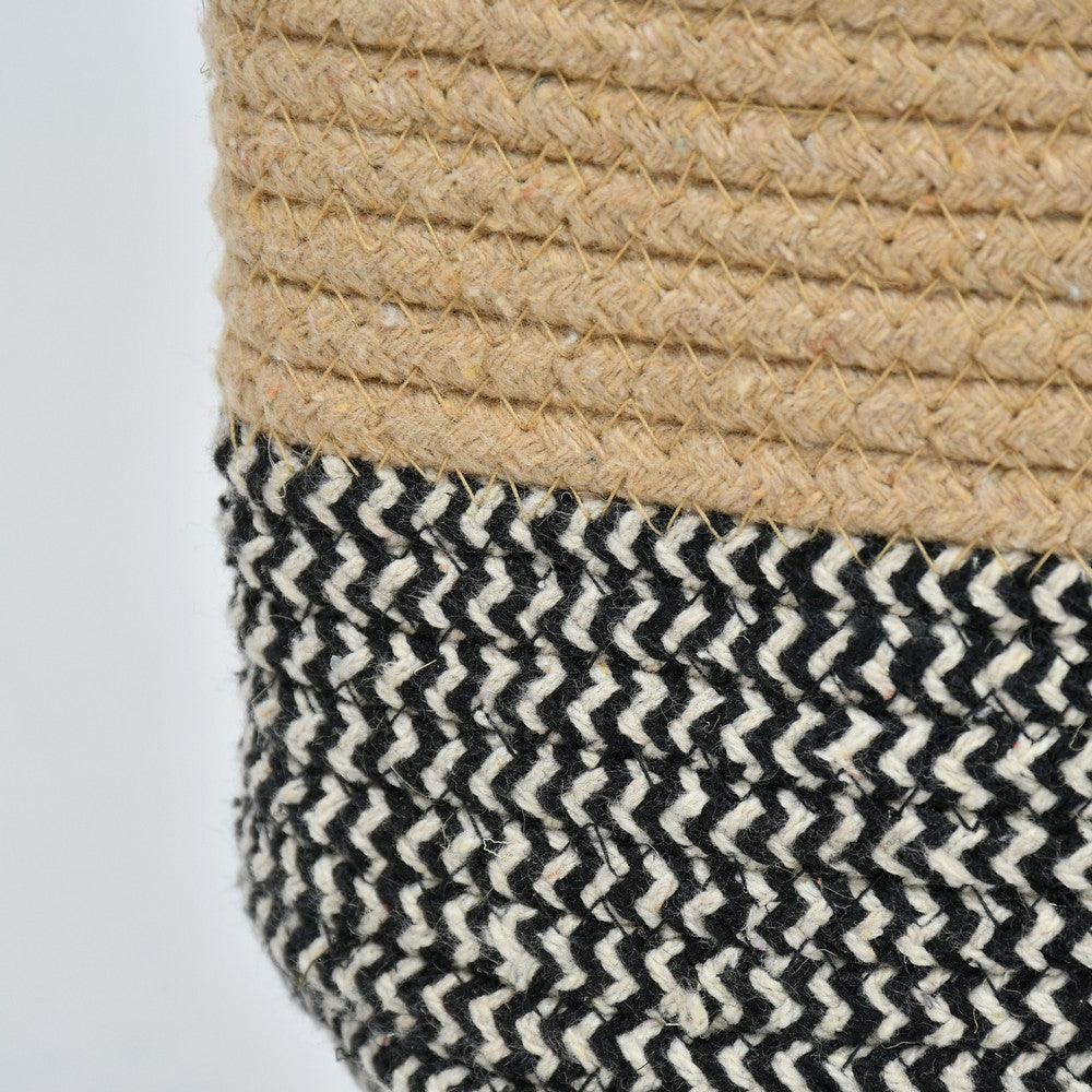 Storage Basket , (i91_8_1), Storage Basket With Beige & Black Color, Storage Basket - IM11037