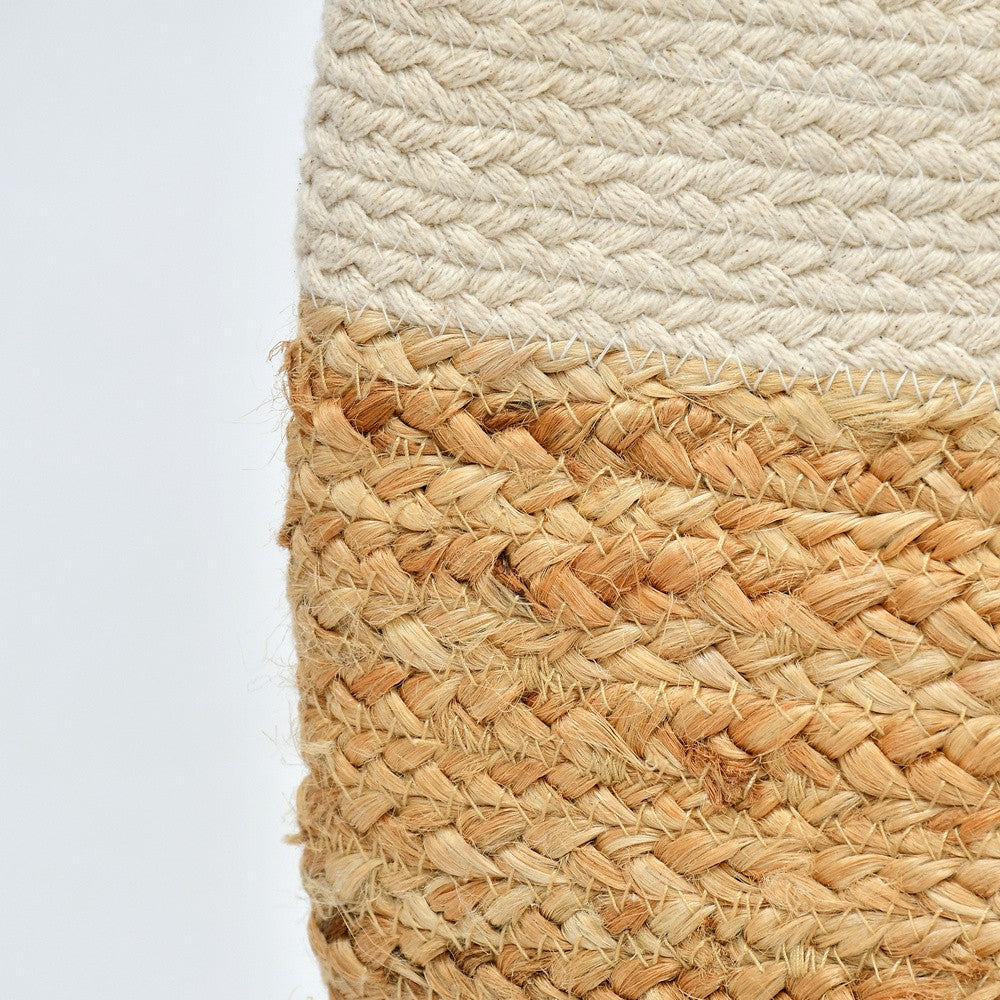 Storage Basket , (i75_10_1), Storage Basket With Beige & White Color, Storage Basket - IM11055