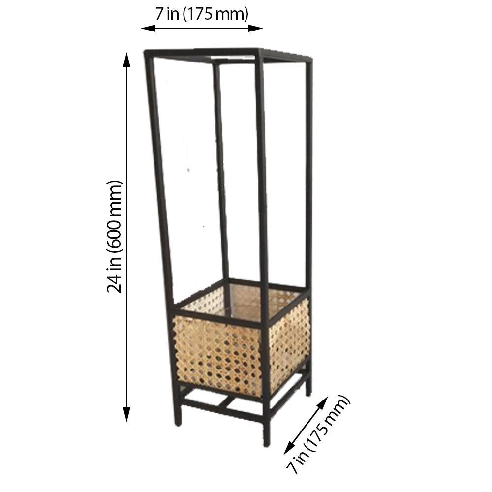 Table Lamp, Table Lamp with Black Color, Table Lamp in Metal & Cane, Table Lamp for Home, Table Lamp - IM14009