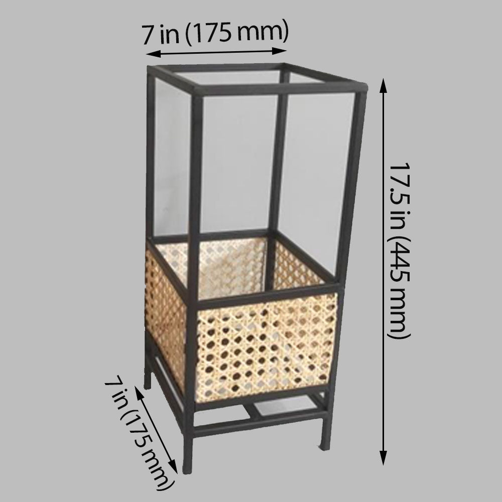 Table Lamp, Table Lamp with Black Color, Table Lamp in Metal & Cane, Table Lamp for Home, Table Lamp - IM14010