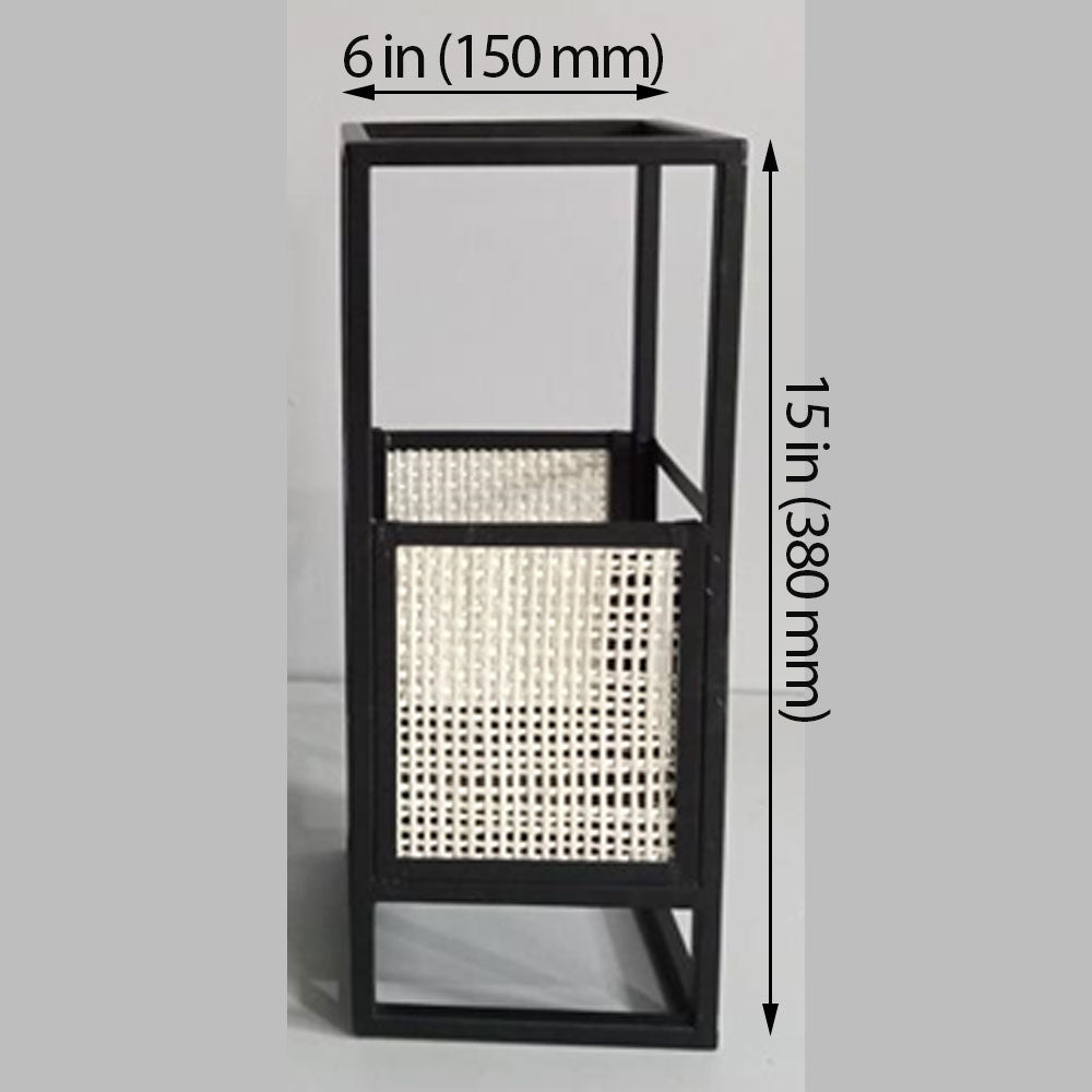 Table Lamp, Table Lamp with Black Color, Table Lamp in Metal & Cane, Table Lamp for Home, Table Lamp - IM14011