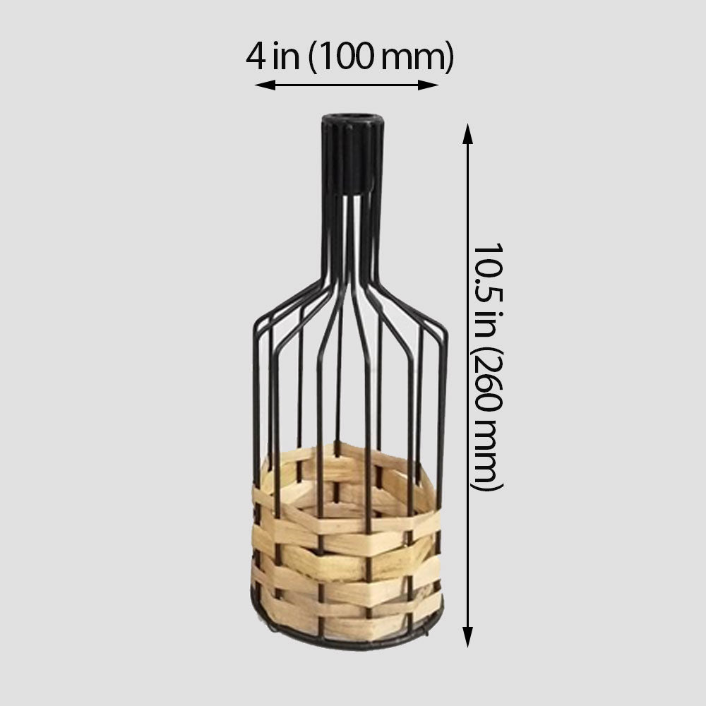 Table Lamp, Table Lamp with Black Color, Table Lamp in Metal & Cane, Table Lamp for Home, Table Lamp - IM14015