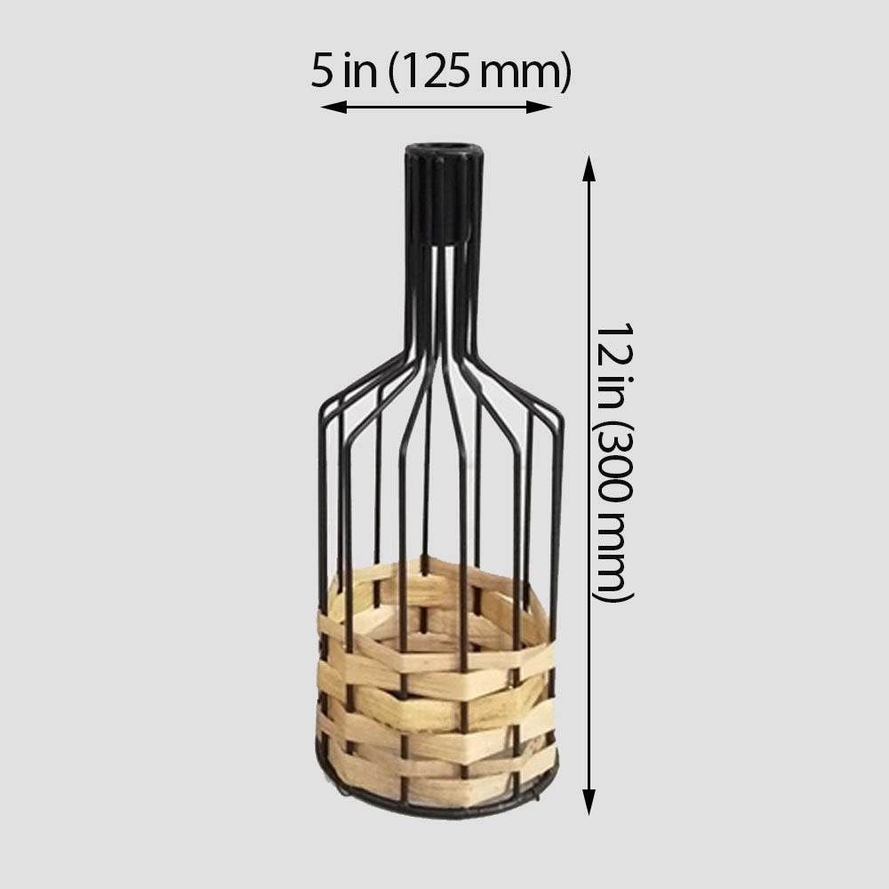 Table Lamp, Table Lamp with Black Color, Table Lamp in Metal & Cane, Table Lamp for Home, Table Lamp - IM14016