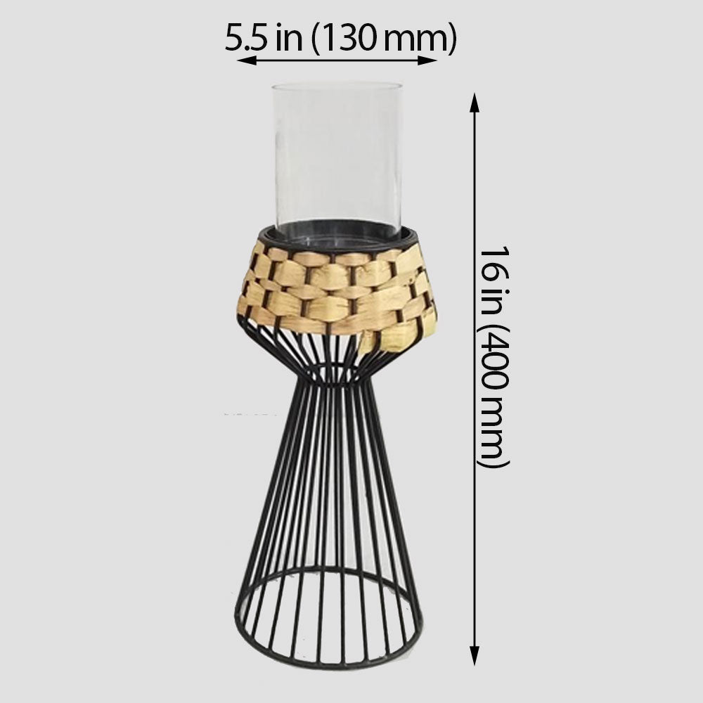 Table Lamp, Table Lamp with Black Color, Table Lamp in Metal & Cane, Table Lamp for Home, Table Lamp - IM14020