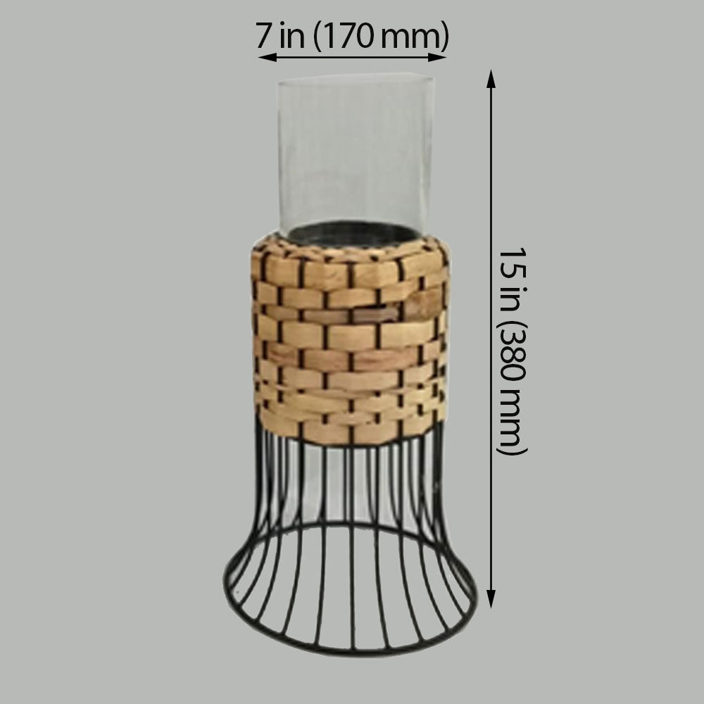 Table Lamp, Table Lamp with Black Color, Table Lamp in Metal & Cane, Table Lamp for Home, Table Lamp - IM14021