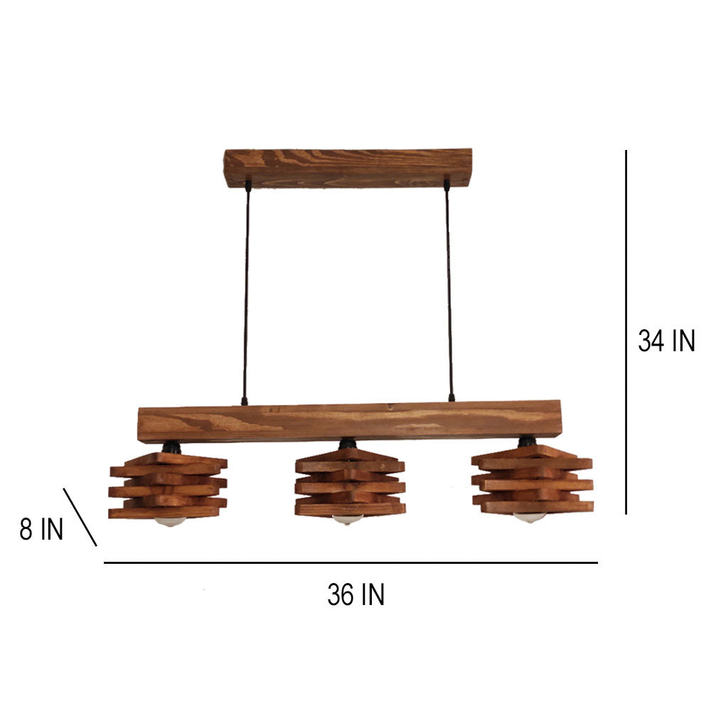 Hanging Light, Hanging Light with Brown Color, Hanging Light in Wood, Hanging Light for Living & Dining Area, Hanging Light - IM14031