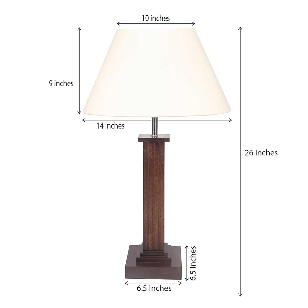 Table Lamp, ( DTT W516NE) Divine Trend, Table Lamp With Brown & Beige Color, Table Lamp In Wood, Table Lamp For Living & Bedroom Area, Table Lamp - IM14144