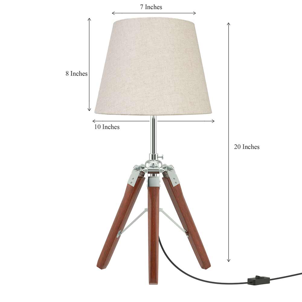 Table Lamp, (DTT WTR531NBNE) Divine Trend, Table Lamp With Brown & Beige Color, Table Lamp In Wood, Table Lamp For Living & Bedroom Area, Table Lamp - IM14146