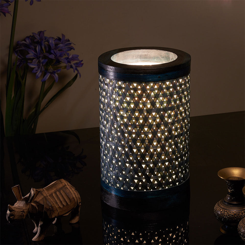 Table Lamp(KDTL3), Blue Color, Decorative Starnet Bamboo Table Lamp, Table Lamp - IM14174
