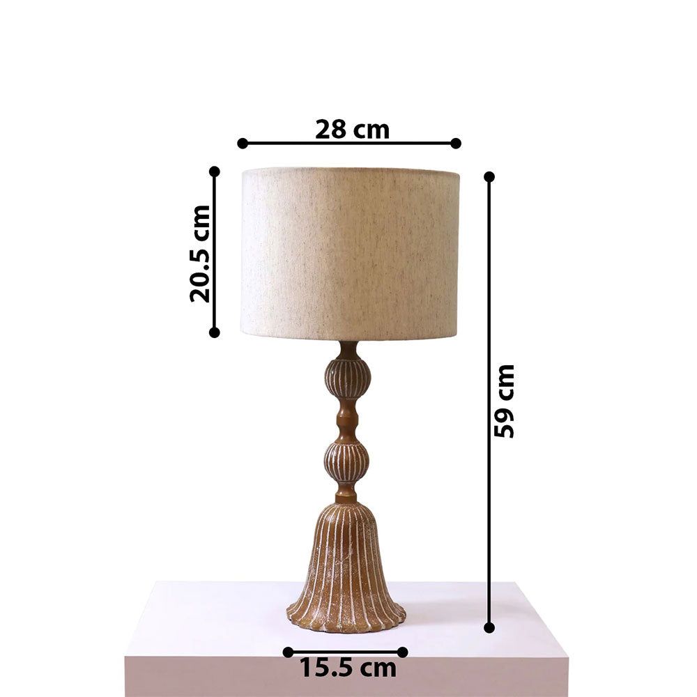 Table Lamp, Lars' (Home Blitz), Nightstand Lamp, Brown & Beige Finish Table Light, Table Lamp - IM14209