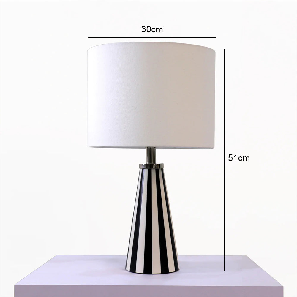 Table Lamp, Cleo Resin (Home Blitz), Nightstand Lamp, White & Black Color Table Light, Table Lamp - IM14210