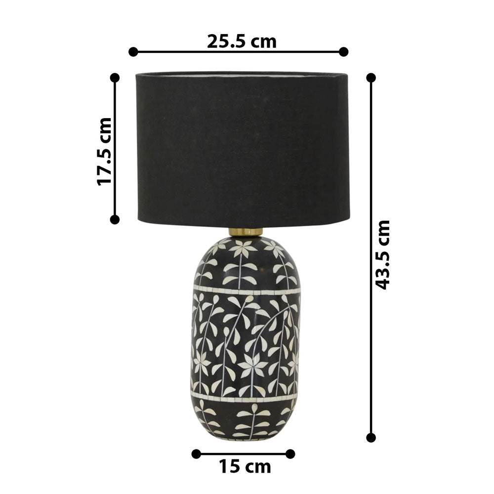 Table Lamp, Kalla Petal (Home Blitz), Nightstand Lamp, Black Color Table Light, Table Lamp - IM14214