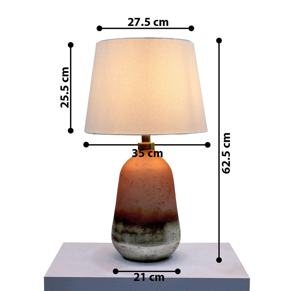 Table Lamp, Walze Light (Home Blitz), Nightstand Lamp, Brown & Off-White Color Table Light, Table Lamp - IM14215