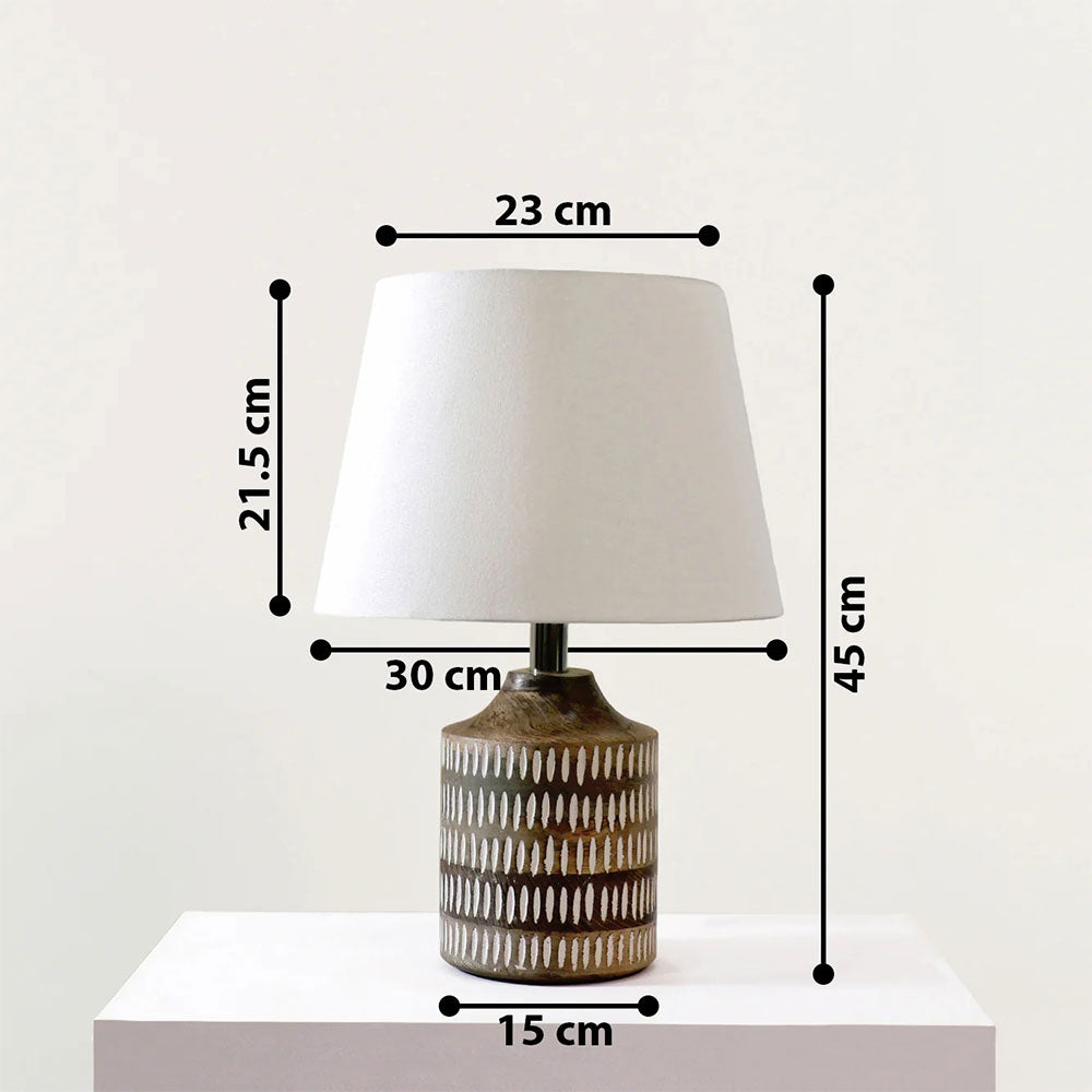 Table Lamp, NAYBU Straight Table Lamp (Home Blitz), Nightstand Lamp, Brown & Off-White Color Table Light, Table Lamp - IM14216