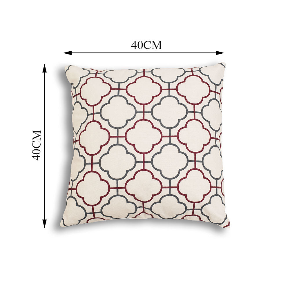 Cushion Cover, 1 Cushion, 16*16in, Cushion Cover in Maroon & White Color, Cushion Cover for Car, Desginer Cushion, Cushion Cover for Sofa, Cushion Cover for Chair, Cushion Cover - IM15139