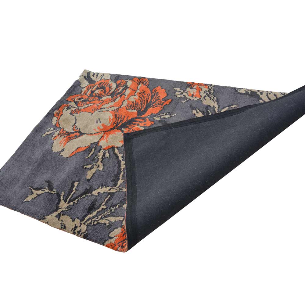 Rugs, (Presto) ICKC46C4X6, Rust, Beige & Grey colour Floral Polyester Carpet-IM15895-48X72 inches