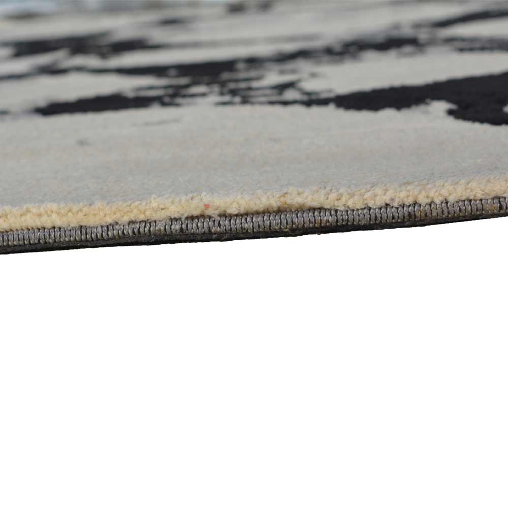 Rugs, (Presto) ICKC95C4X6, Black & White Abstract Polyester Carpet-IM15905-48X72 inches