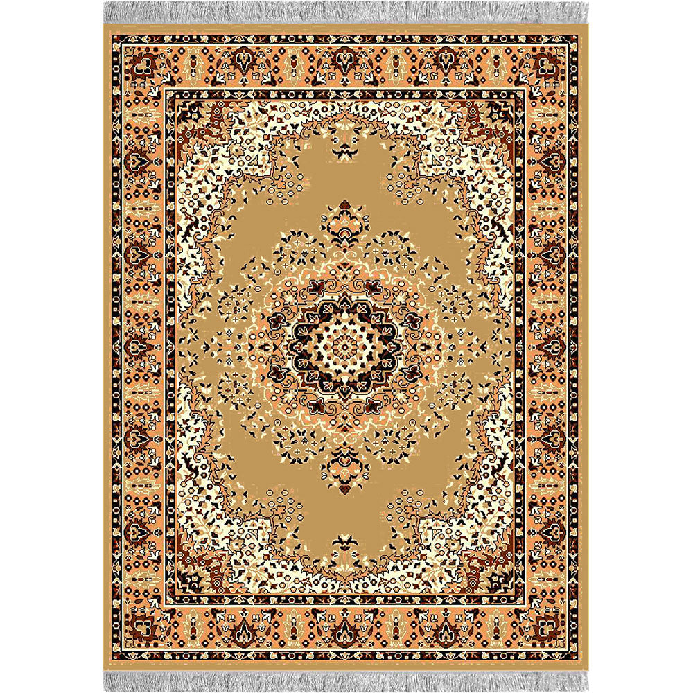 Rugs, (Presto) ICLMH605GOLDC4X6, Gold Color Traditional Carpet-IM15919-44X68 inches