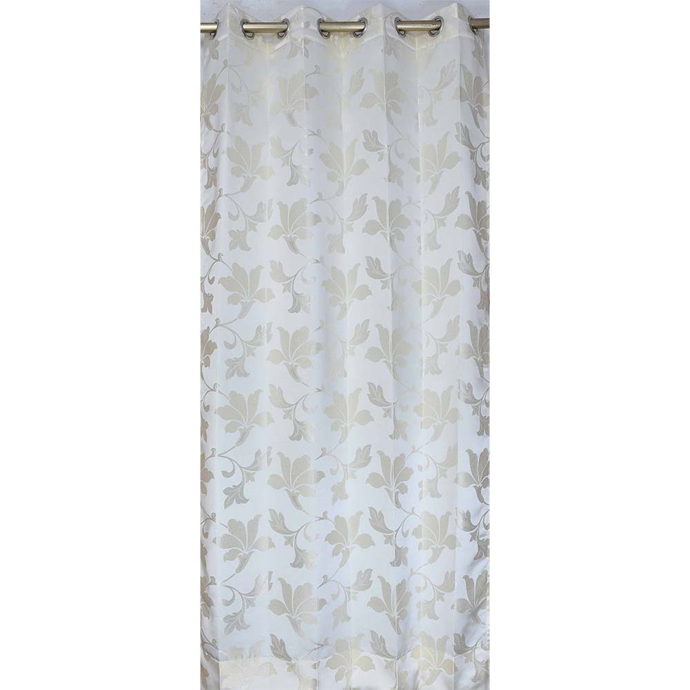 Curtain, (Presto) ICDDM126_D2, White colour Abstract Door curtain Set of 2, Curtain-IM15975-44X84 inches