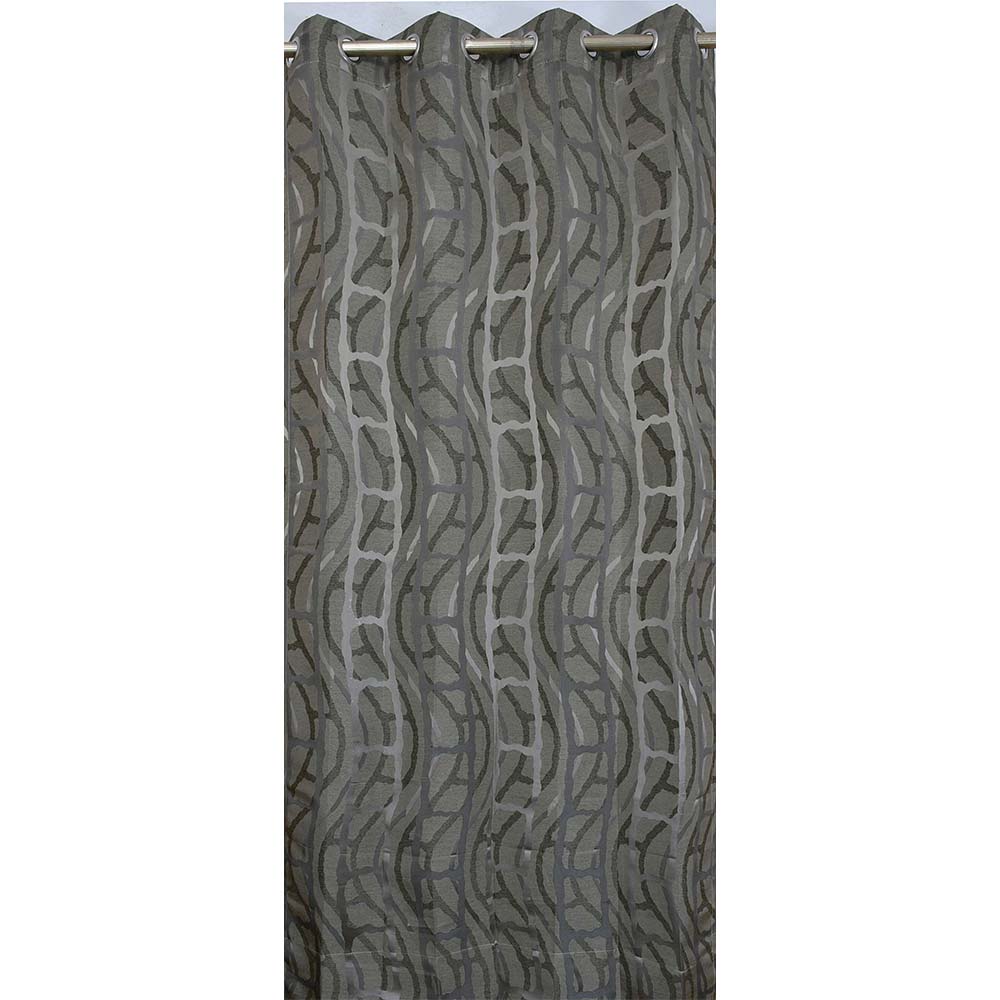 Curtain, (Presto) ICGGL135_W2, Black colour Abstract Door curtain Set of 2, Curtain-IM15995-44X60 inches