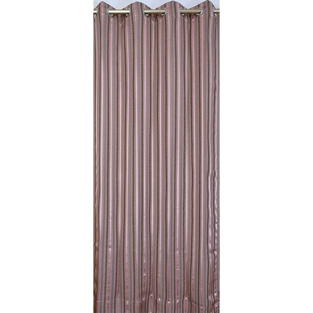 Curtain, (Presto) ICGGL144_D2, Pink colour Striped Door curtain Set of 2, Curtain-IM16001-44X84 inches
