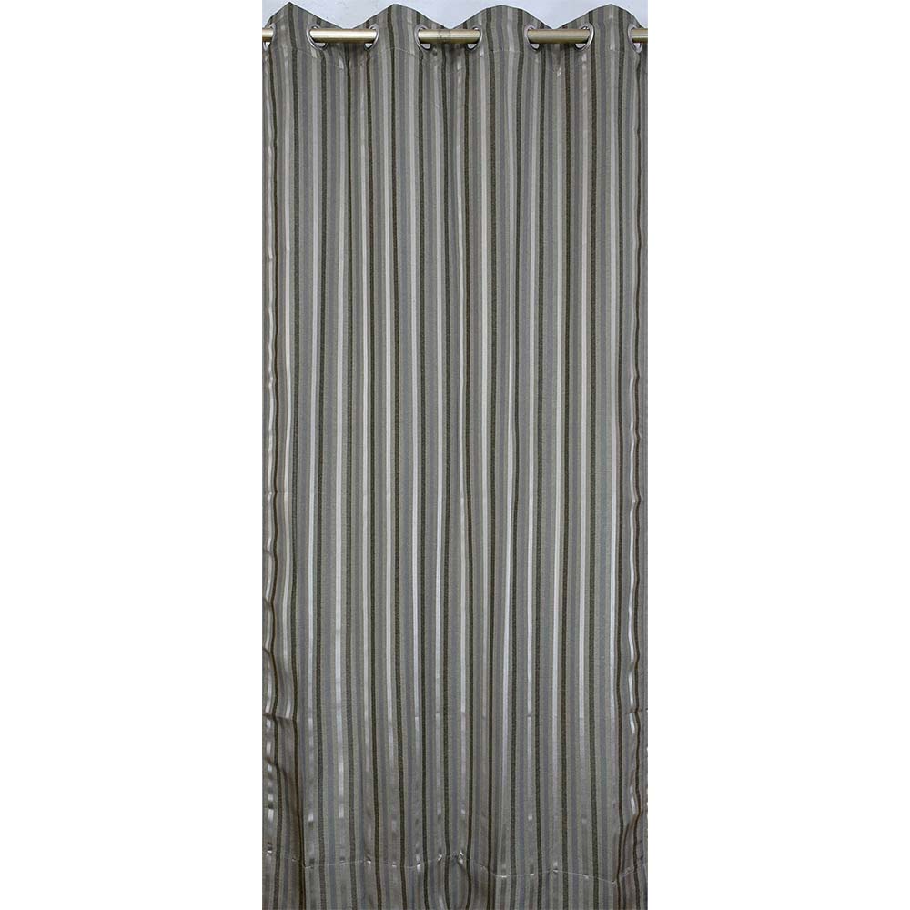 Curtain, (Presto) ICGGL145_D2, Black colour Striped Door curtain Set of 2, Curtain-IM16002-44X84 inches