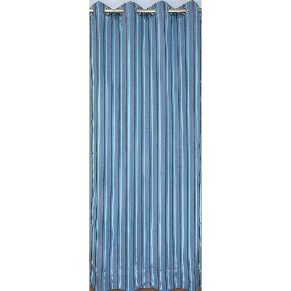 Curtain, (Presto) ICGGL149_LD2, Blue colour Striped Door curtain Set of 2, Curtain-IM16005-44X108 inches