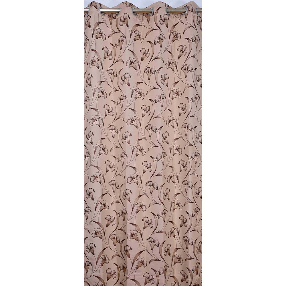 Curtain, (Presto) ICKKB202_W2, Brown colour Floral Jacquard Door curtain Set of 2, Curtain-IM16009-44X60 inches