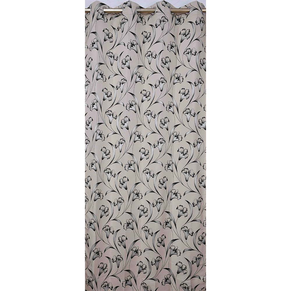 Curtain, (Presto) ICKKB205_W2, Black colour Floral Jacquard Window curtain Set of 2, Curtain-IM16012-44X60 inches