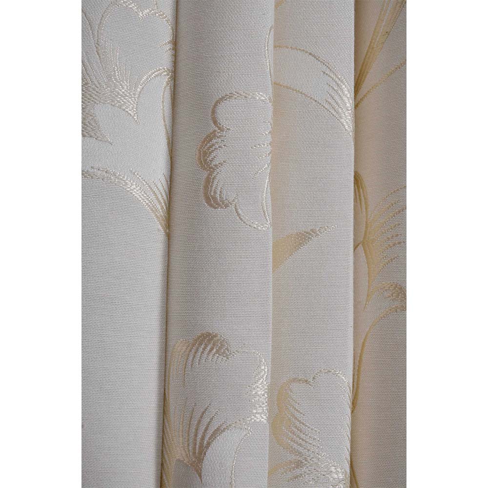 Curtain, (Presto) ICKKB206_LD2, White colour Floral Jacquard Long Door curtain Set of 2, Curtain-IM16013-44X108 inches
