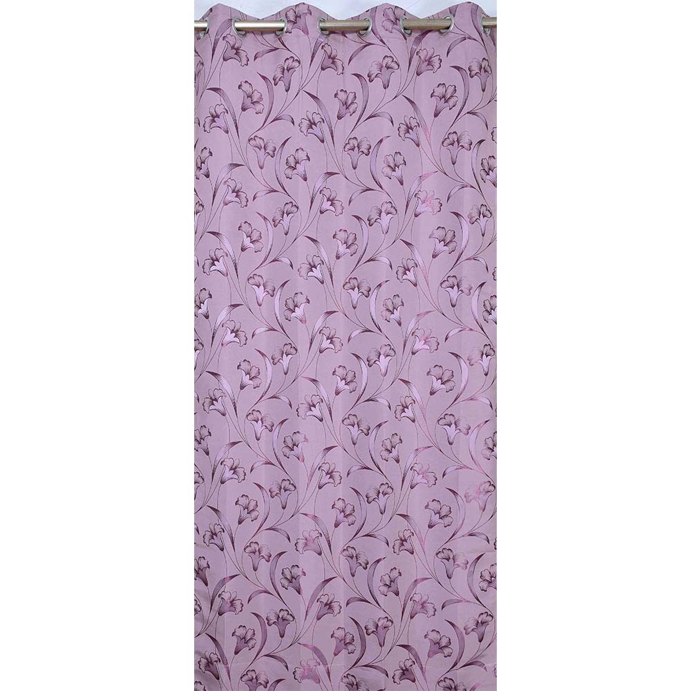 Curtain, (Presto) ICKKB207_W2, Purple colour Floral Jacquard Window curtain Set of 2, Curtain-IM16014-44X60 inches