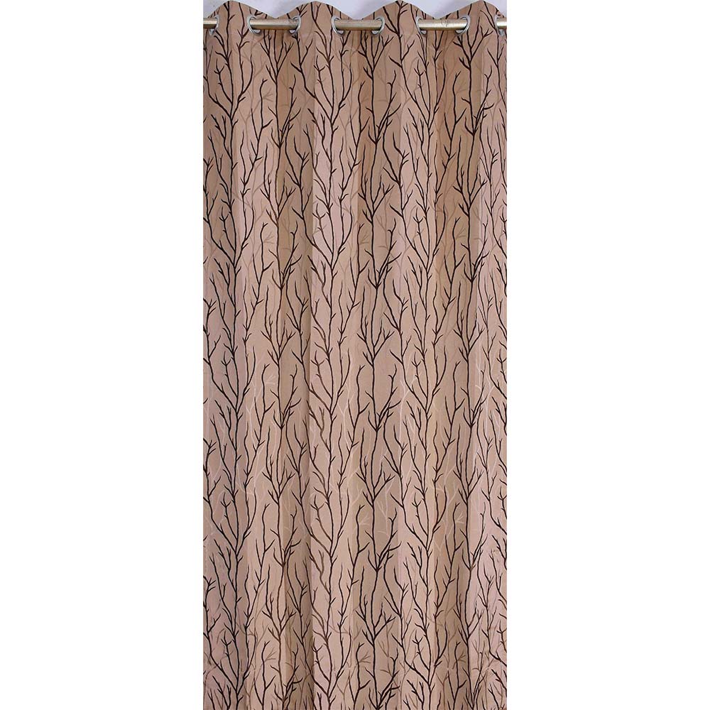 Curtain, (Presto) ICKKB212_W2, Brown colour Floral Jacquard Window curtain Set of 2, Curtain-IM16017-44X60 inches