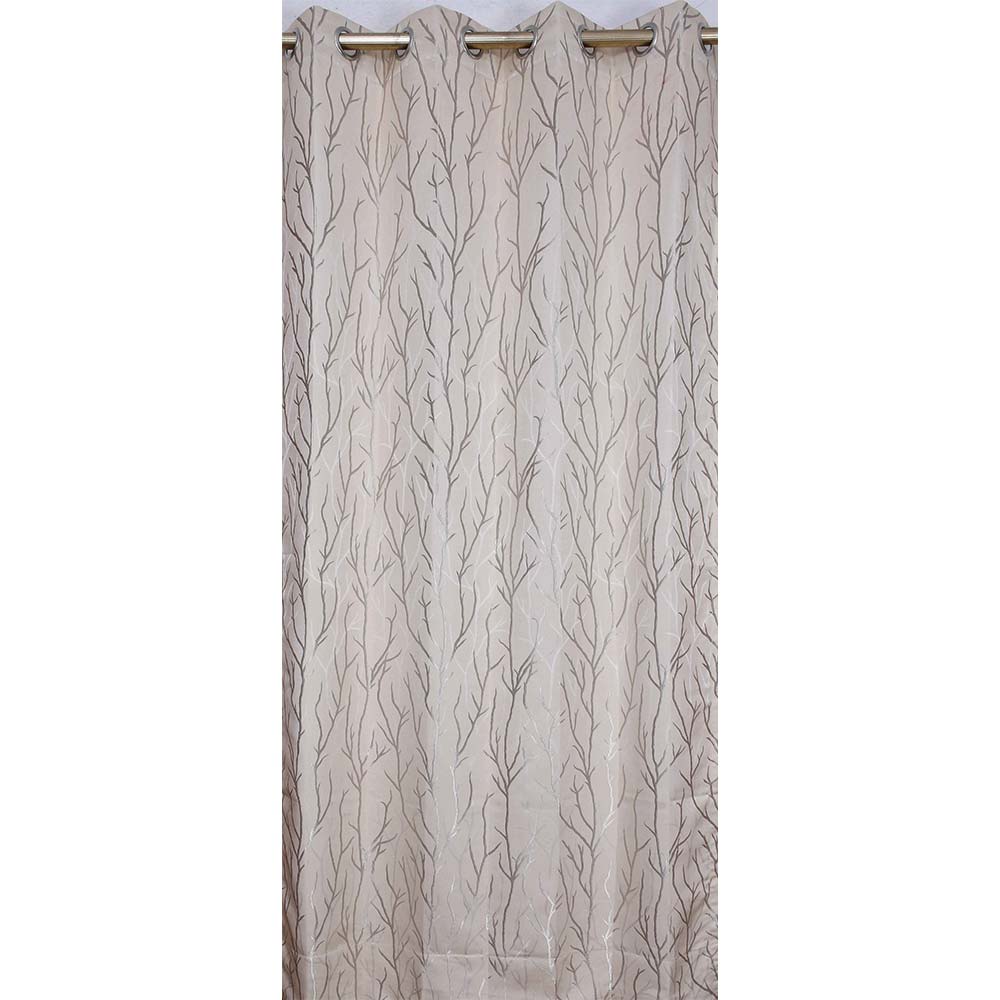 Curtain, (Presto) ICKKB214_D2, Beige colour Abstract Jacquard Door curtain Set of 2, Curtain-IM16018-44X84 inches