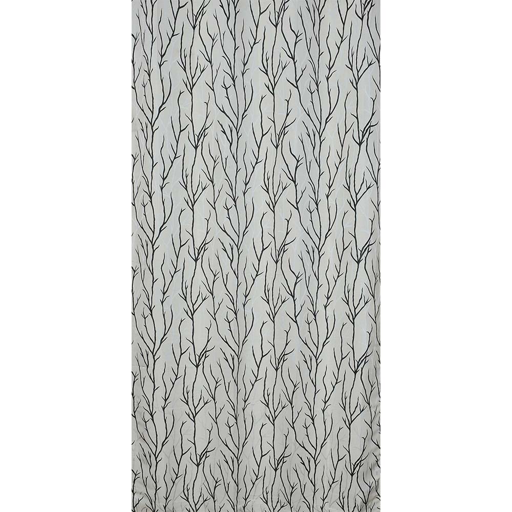 Curtain, (Presto) ICKKB215_W2, Black colour Floral Window curtain Set of 2, Curtain-IM16019-44X60 inches