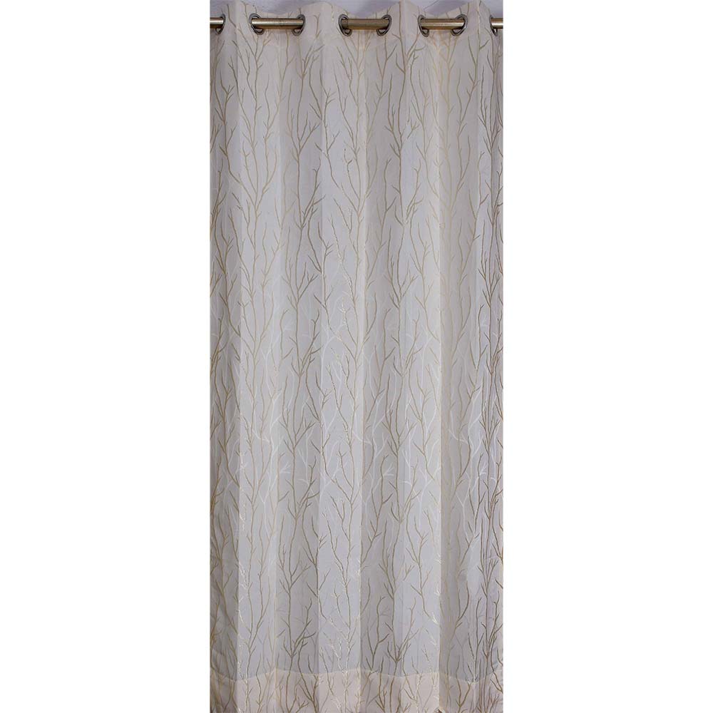 Curtain, (Presto) ICKKB216_LD2, White colour Abstract Jacquard Long Door curtain Set of 2, Curtain-IM16020-44X108 inches