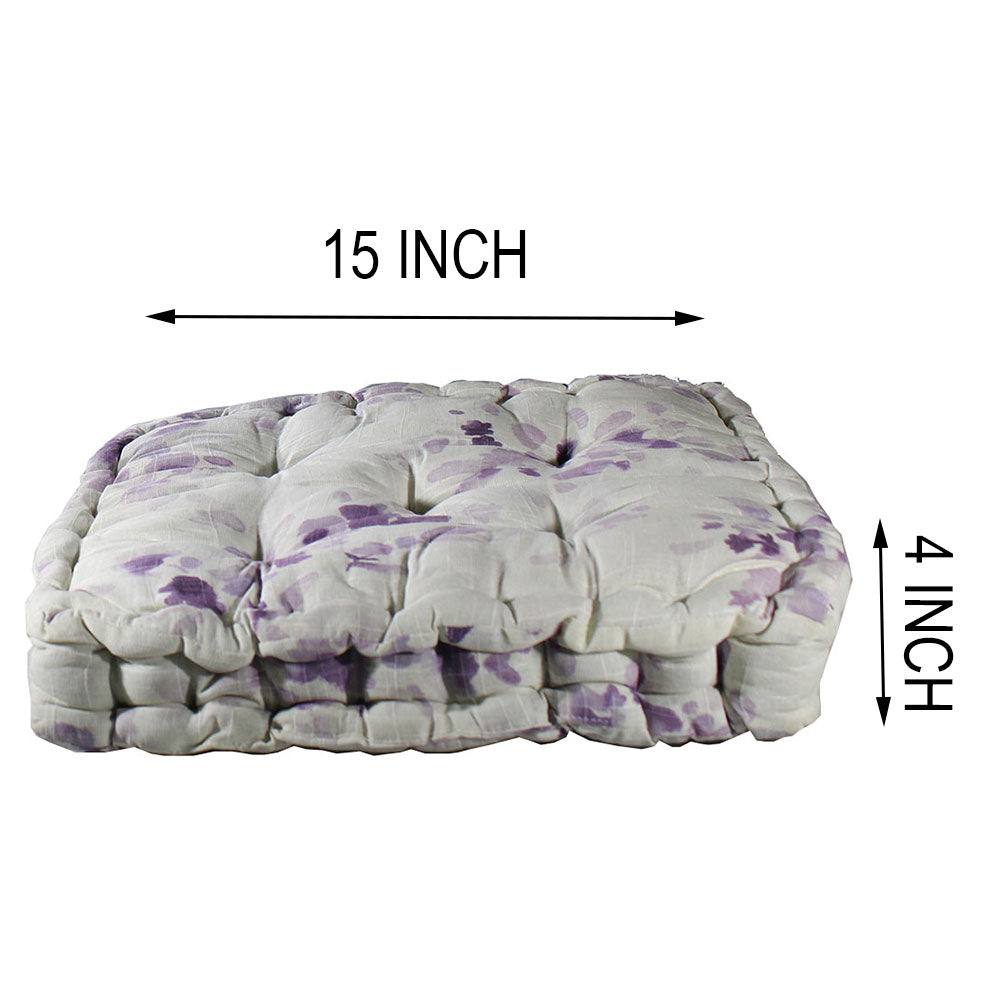 Cushion, White & Purple Color Cushion, Cushion in Rectangular Shape, Chair Pad, Chair Cushion, Cushion - IM16069