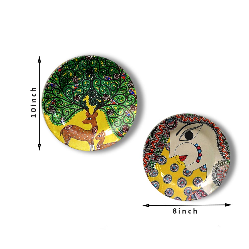 Traditional Art Decorative Ceramic Designer Plates with Stand for Home & Office, Wall Art, Wall Art - IM2087