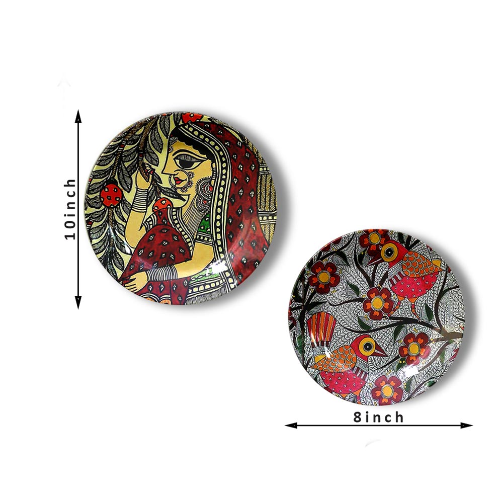 Traditional Art Decorative Ceramic Designer Plates with Stand for Home & Office, Wall Art, Wall Art - IM2088