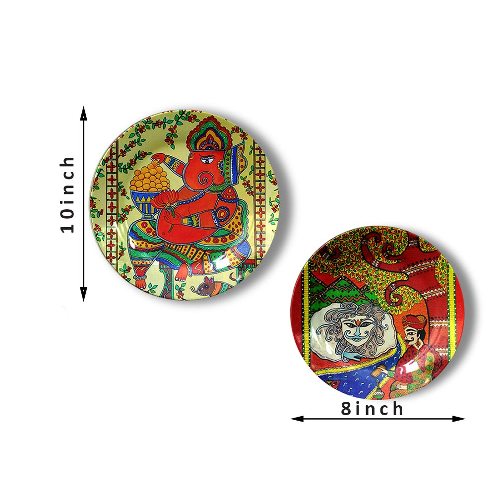 Traditional Art Decorative Ceramic Designer Plates with Stand for Home & Office, Wall Art, Wall Art - IM2091