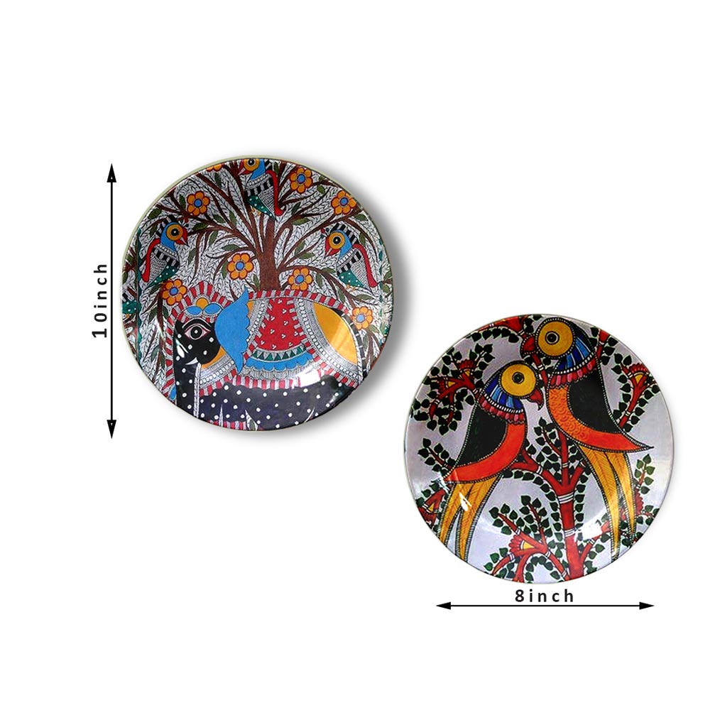 Traditional Art Decorative Ceramic Designer Plates with Stand for Home & Office, Wall Art, Wall Art - IM2092