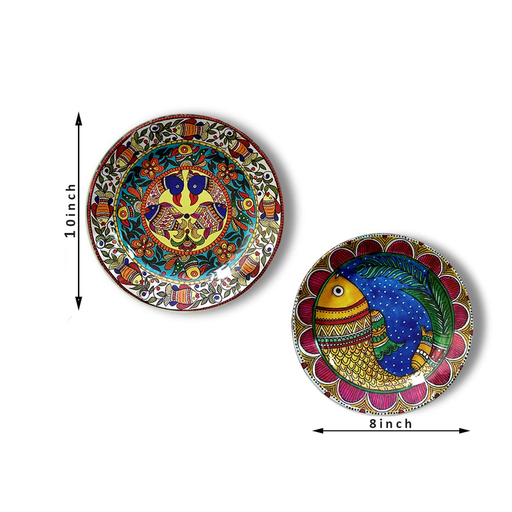 Traditional Art Decorative Ceramic Designer Plates with Stand for Home & Office, Wall Art, Wall Art - IM2093